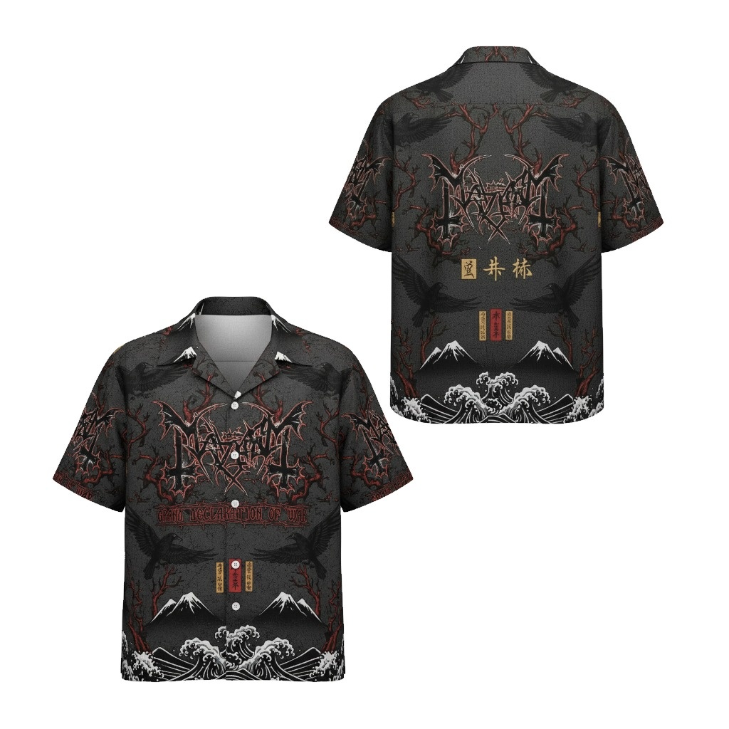 Black Metal Band Hawaiian Shirt Dark Gothic Design
