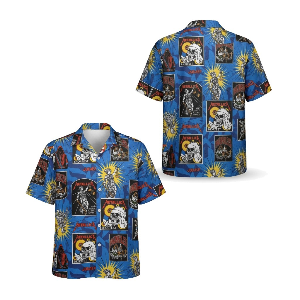 Blue Metallica Justice For All Hawaiian Shirt Rock Band