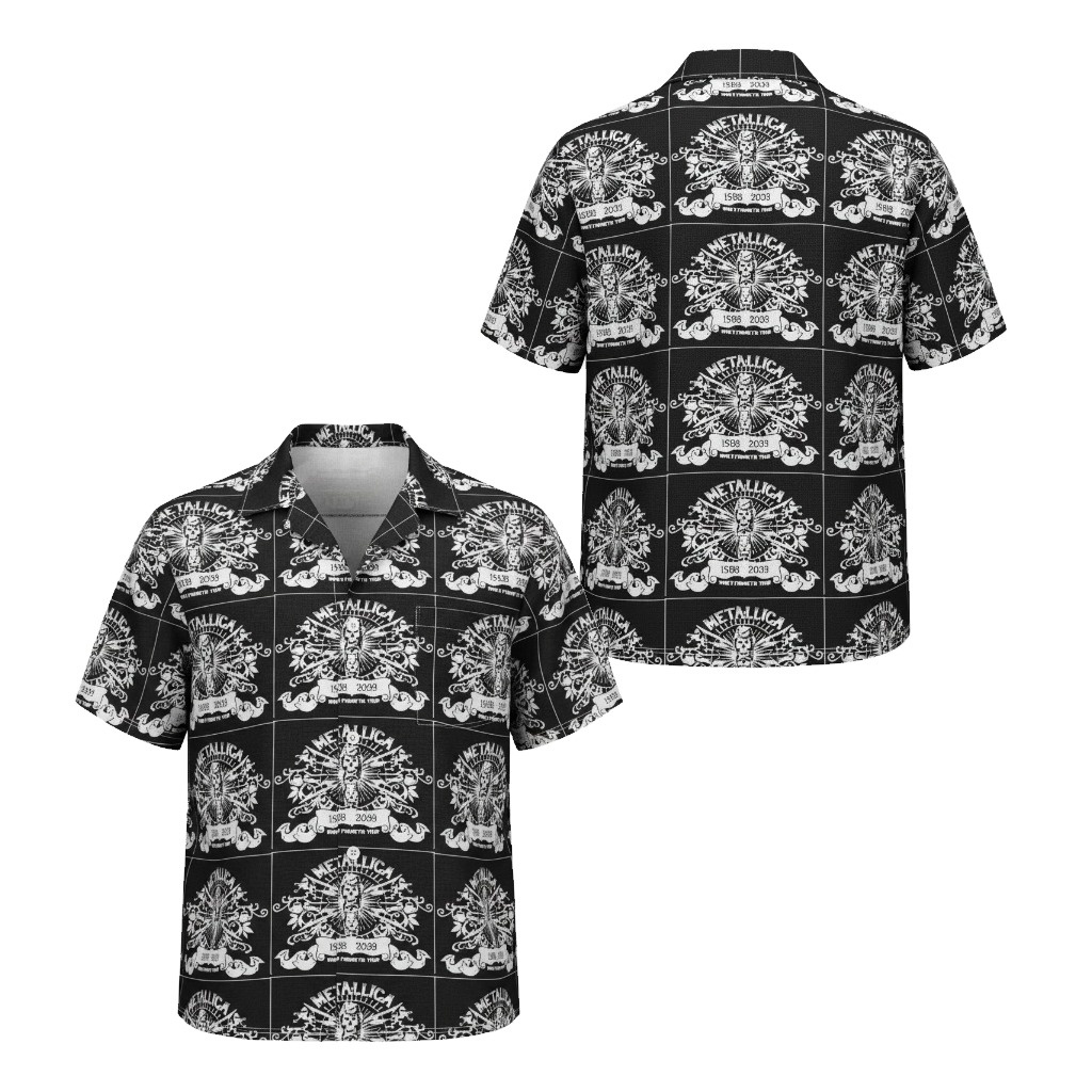 Metallica 1983 2023 Black Hawaiian Shirt Band Anniversary