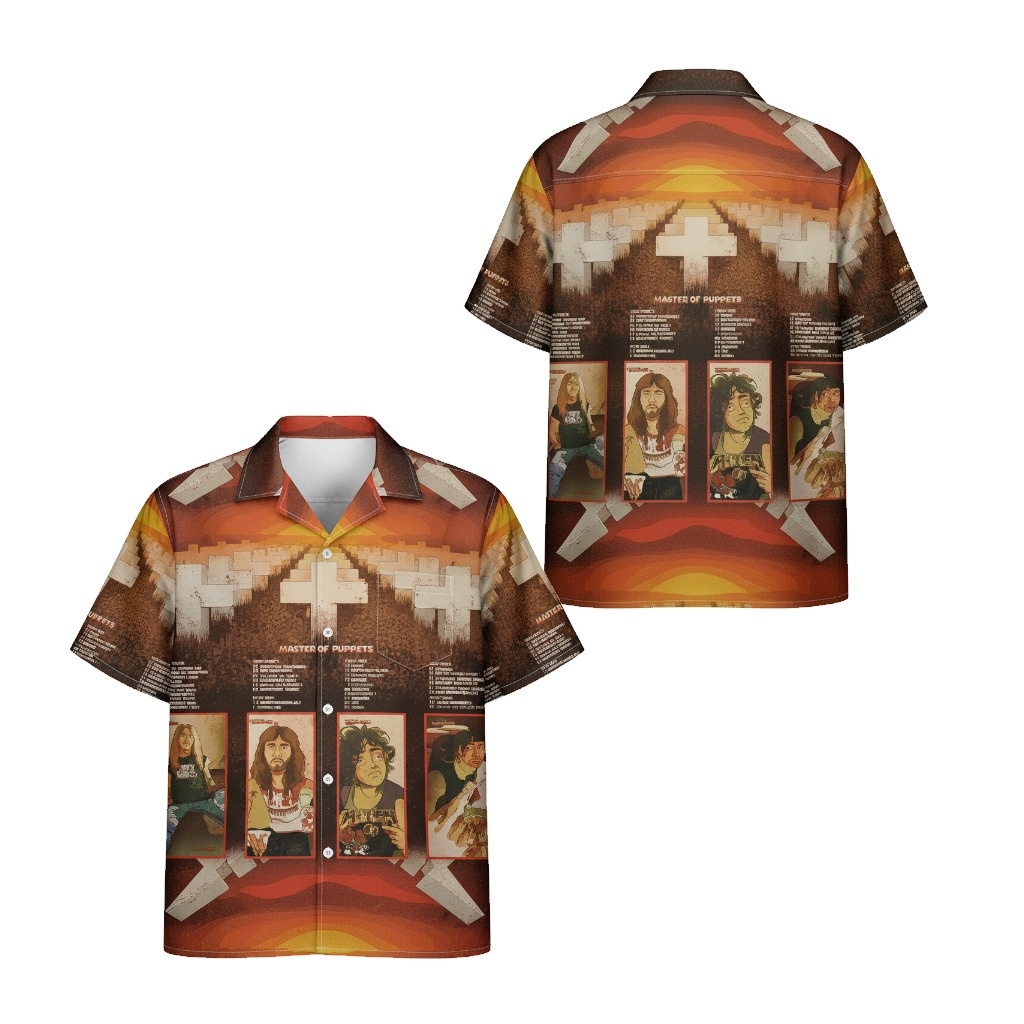 Metallica Master Of Puppets Hawaiian Shirt Orange Sunset