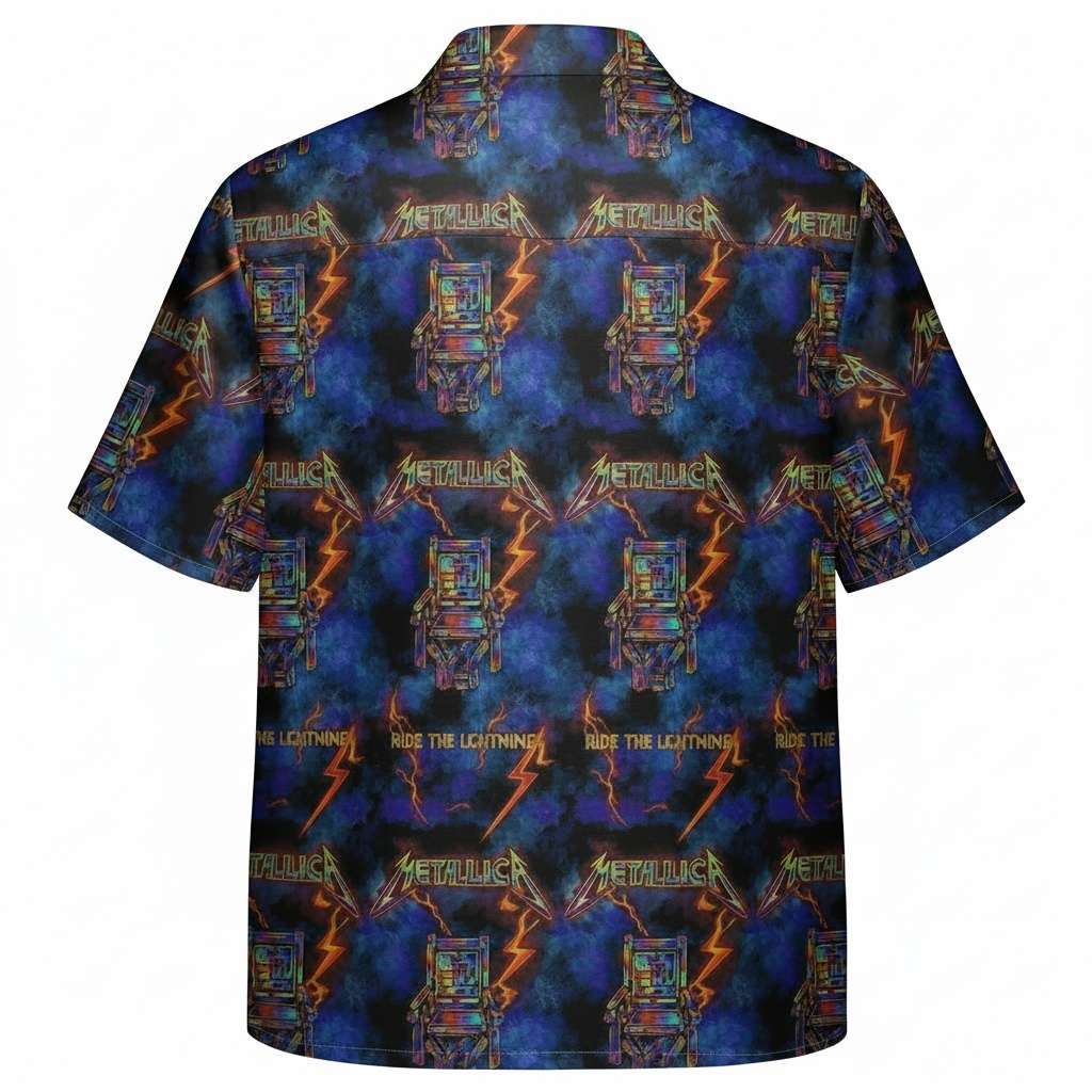 Metallica Ride The Lightning Graphic Print Hawaiian Shirt - Image 2