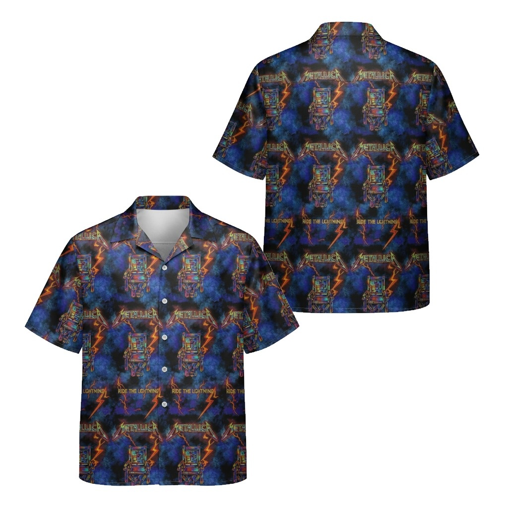 Metallica Ride The Lightning Graphic Print Hawaiian Shirt