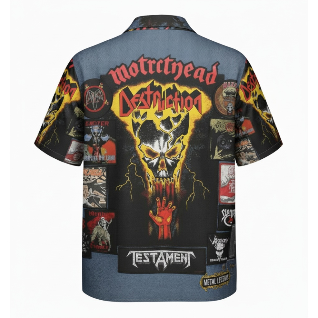 Motrhead Destruction Blue Hawaiian Shirt Metal Legends Style - Image 2