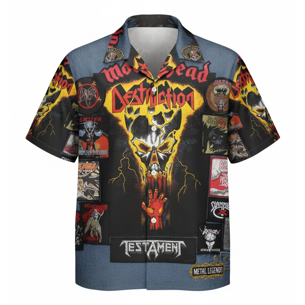Motrhead Destruction Blue Hawaiian Shirt Metal Legends Style - Image 3