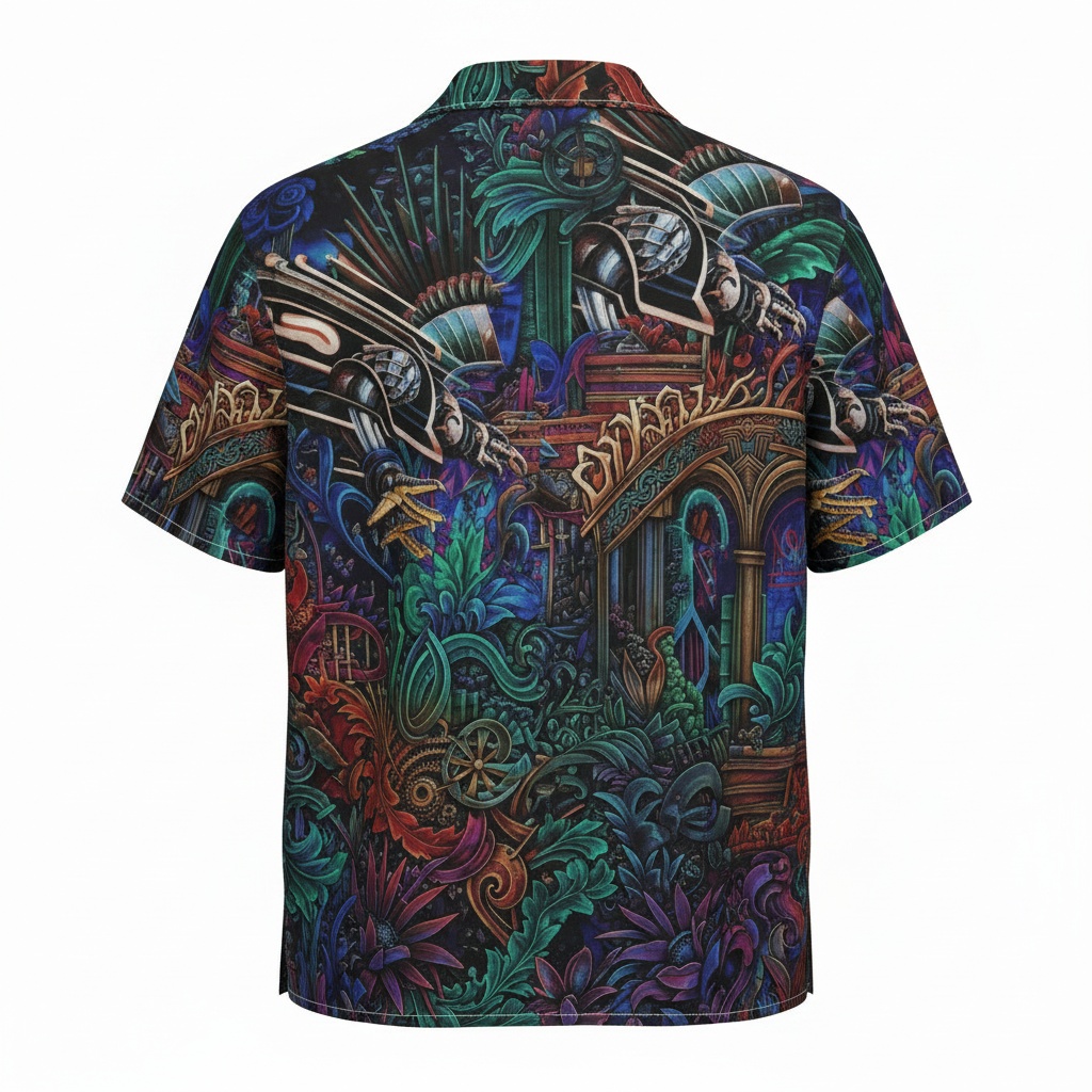 Vibrant Psychedelic Metal Band Shirt Judas Priest Hawaiian - Image 3